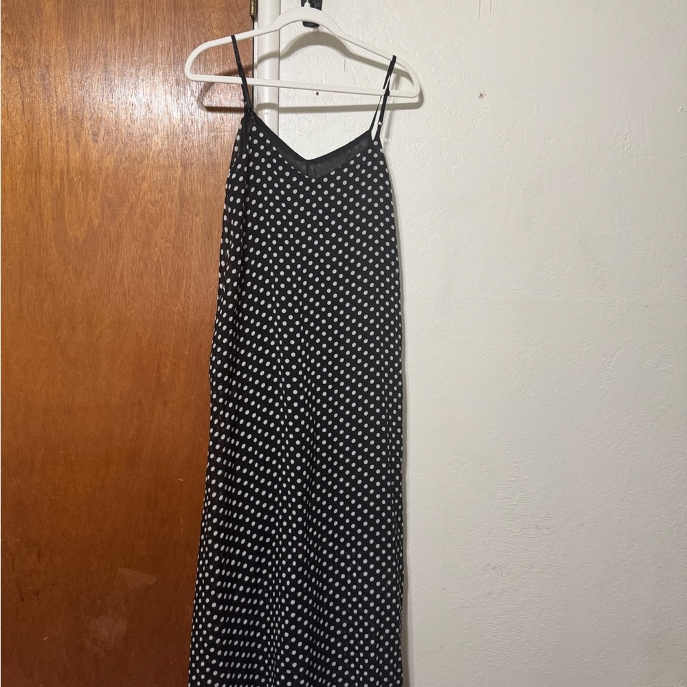 Elegant Black and White Polka Dot Dress